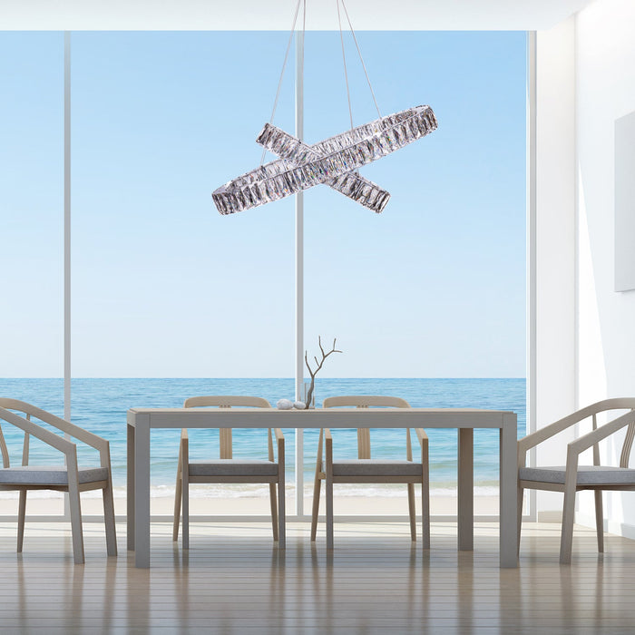 Finesse Decor- Crystal Elegance LED Chandelier 2 Ovals- SKU: CH-414
