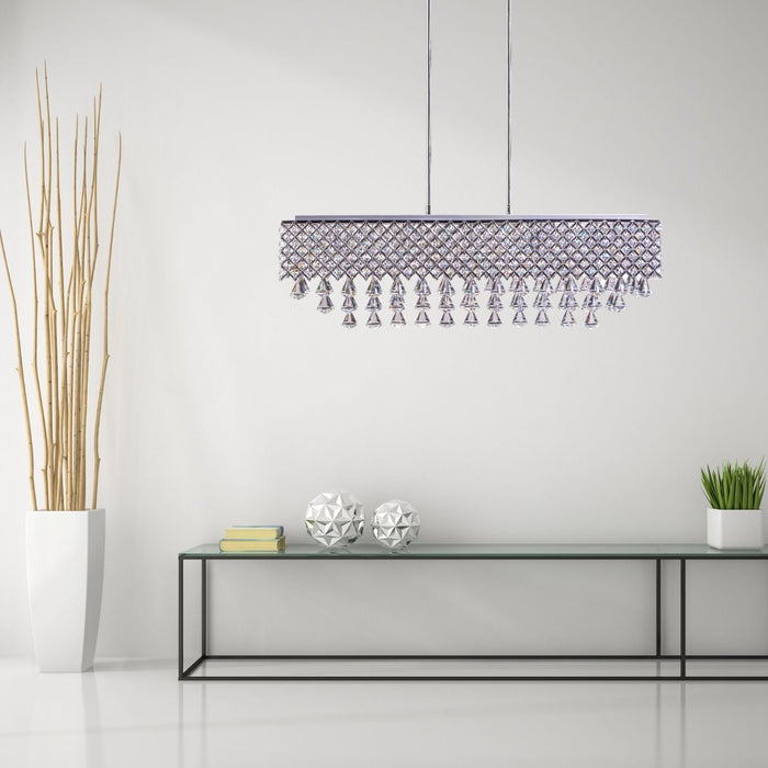 Finesse Decor- Cinderella Crystal Rectangular Chandelier 12 Light-SKU: FN-616
