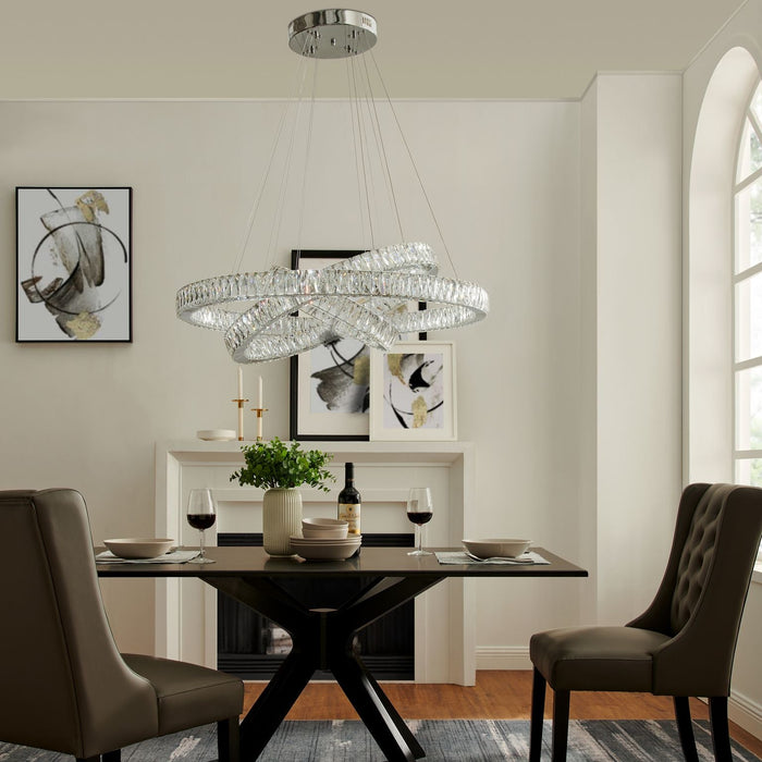 Finesse Decor-Crystal Elegance Three Ring Chandelier-SKU: CH-415-RO