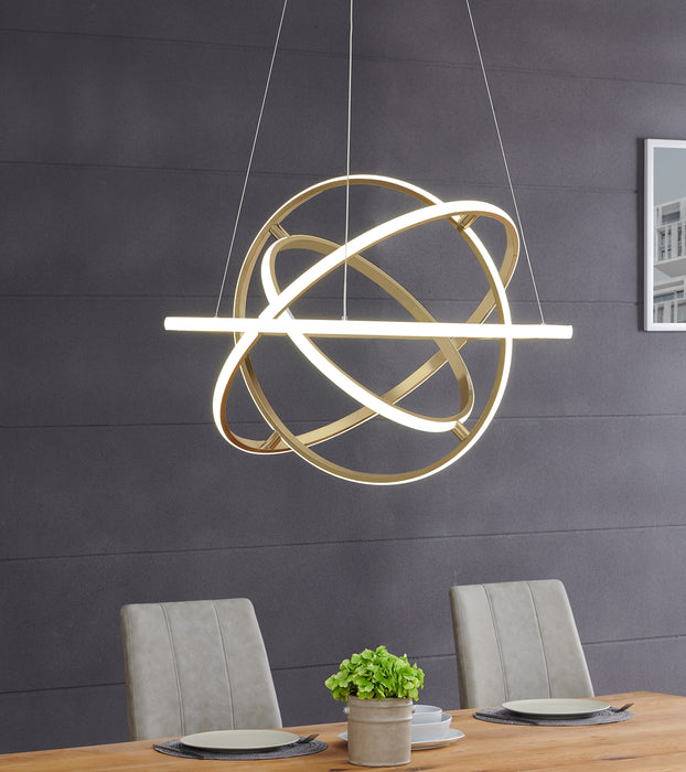 Finesse Decor-Oxford LED Adjustable Chandelier Sandy Gold-SKU: CH-010-G