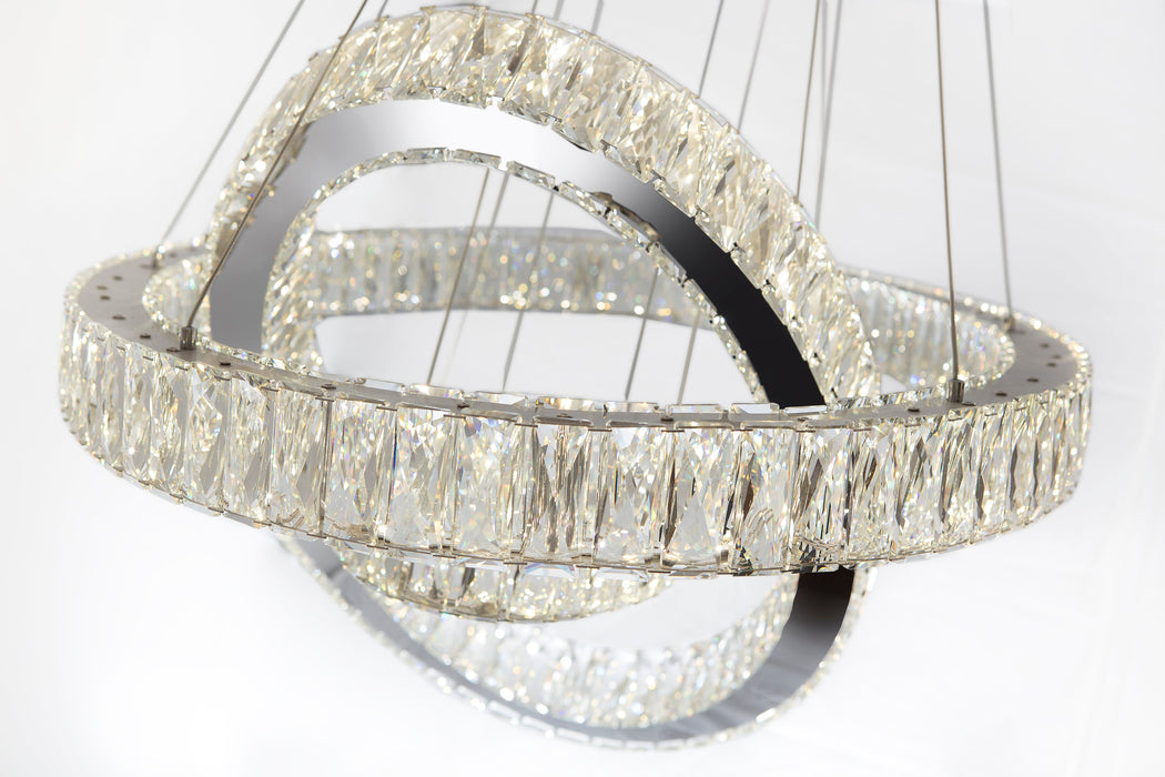 Finesse Decor- Crystal Elegance LED Chandelier 2 Ovals- SKU: CH-414