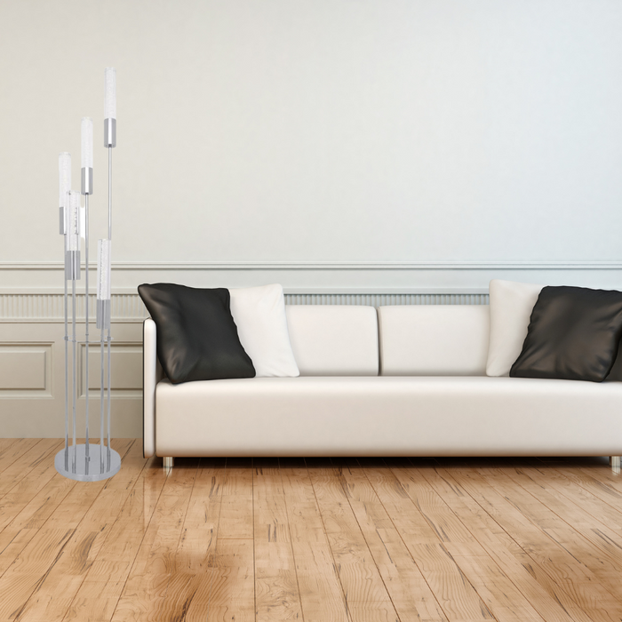 Finesse Decor-Acrylic Cylinder Floor Lamp 5 Light-SKU: FL-1148