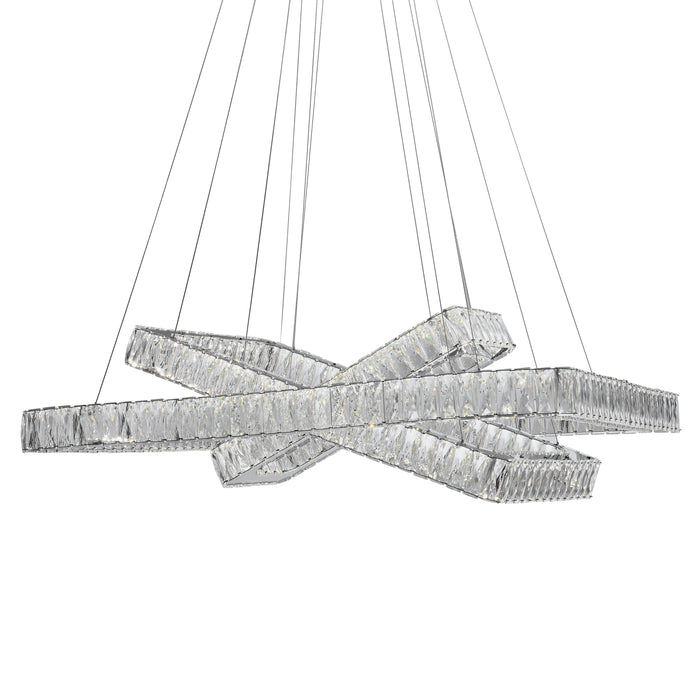 Finesse Decor-Crystal Elegance LED Chandelier 3 Rectangles-SKU: CH-415-RE