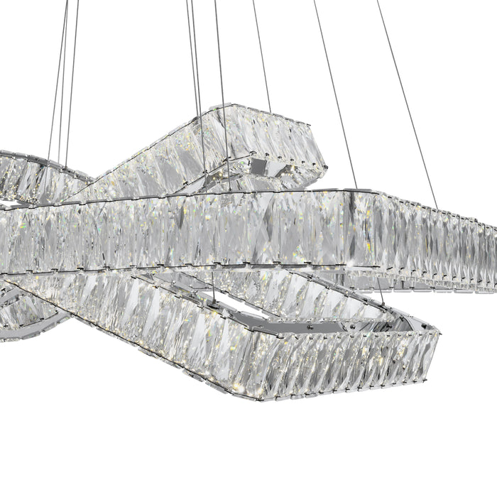 Finesse Decor-Crystal Elegance LED Chandelier 3 Rectangles-SKU: CH-415-RE