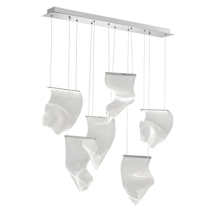 Finesse Decor-Acrylic Lace 6 Light Chandelier Chrome-SKU: CH-0201-6