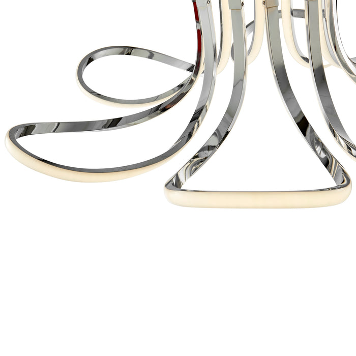 Finesse Decor-6 Petal Flower Dimmable LED Flush Mount Lamp Chrome-SKU: FL-801