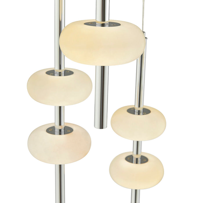 Finesse Decor-Spanish Alabaster Round Chandelier Chrome-SKU: CH-0050-5R
