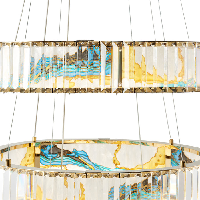 Finesse Decor-Boeseman's Colorful Round 3 Tiers Chandelier- SKU: CH-1163-3R