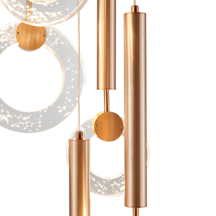 Finesse Decor-Glitter Rings Flush Chandelier Bronze-SKU: CH-630-5